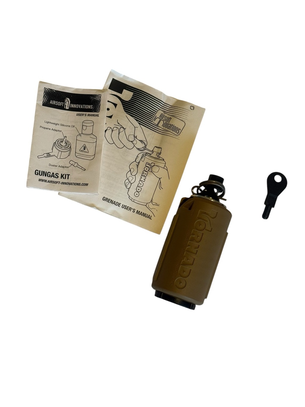 Airsoft Innovations Tornado Timer Frag Grenade - NIB - Reusable Gas Powered